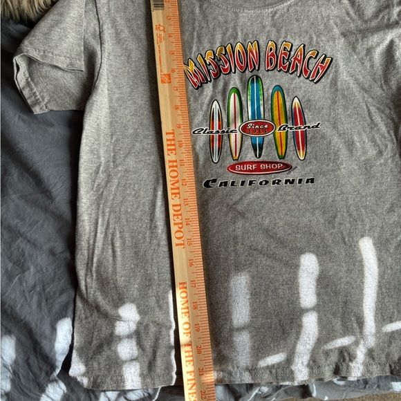 Mission Beach California Surf Shop Graphic Tee Gildan M Youth Cotton NWOT Gray - Picture 8 of 9